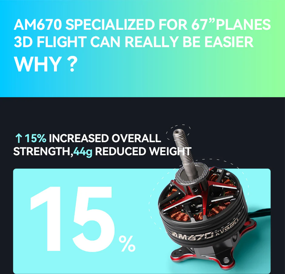 T-MOTOR AM670 520KV COMBO (AM670/AM116A ESC/18X8 PROP) For 67" Models - Image 7