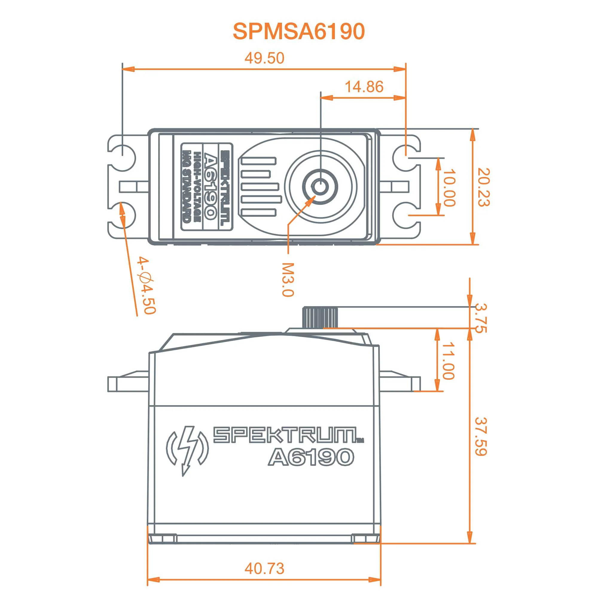 Spektrum A6190 Standard Metal Gear HV Aircraft Servo SPMSA6190 - Image 3